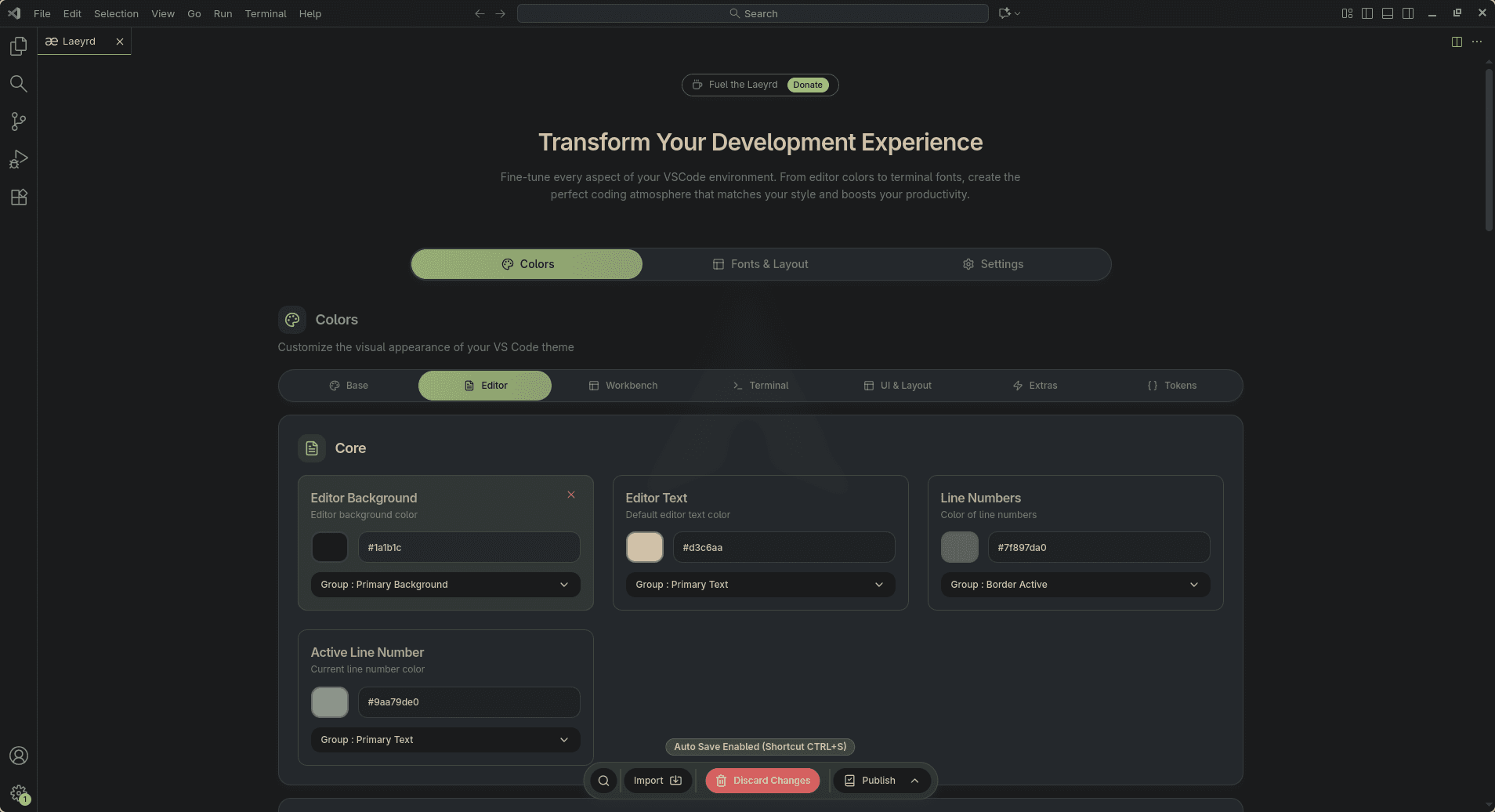 Laeyrd: Create theme & customize VS Code without touching JSON 😁